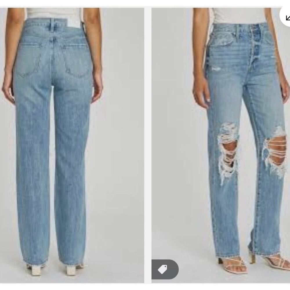 Pistola Cassie Super High Rise Straight Leg Jeans Distressed Women's 29 FLAW